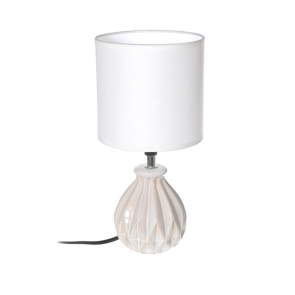 Chic White Textured Ceramic Table Lamp - Picture 1 of 5